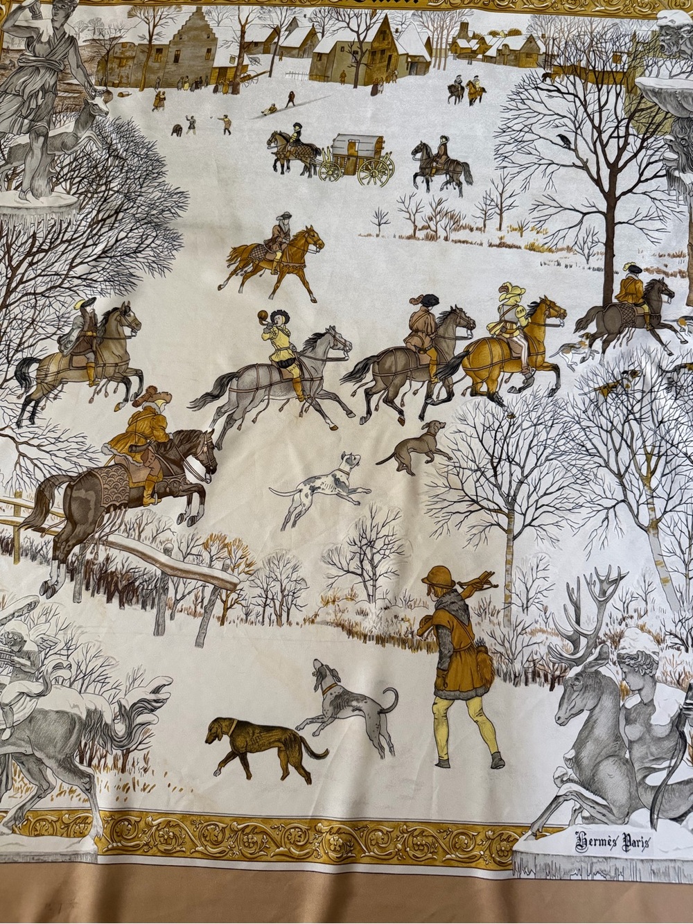 Hermes L’hiver Silk Scarf. - Picture 2 of 16